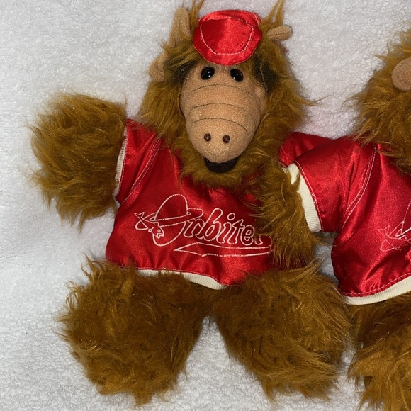 Vintage 1988 ALF Alien Plush Orbiters Baseball Hand Puppets Burger King Promo - Picture 2 of 7